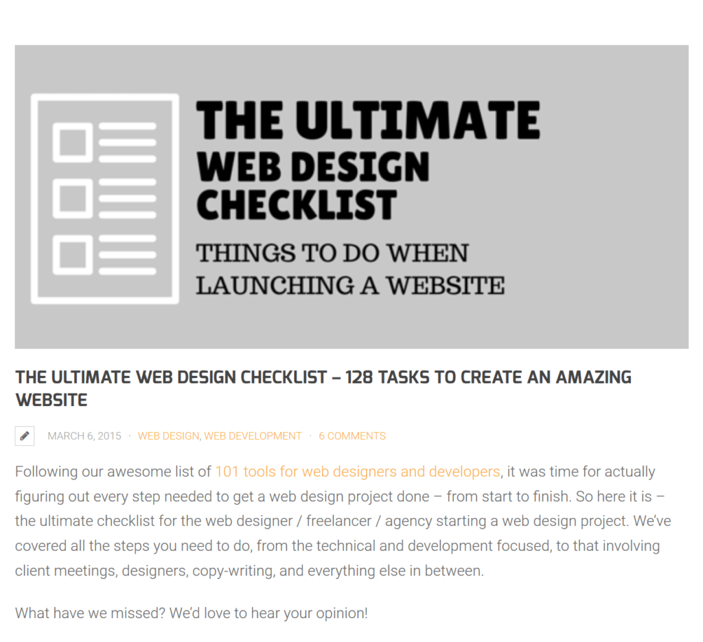 web desing checklist