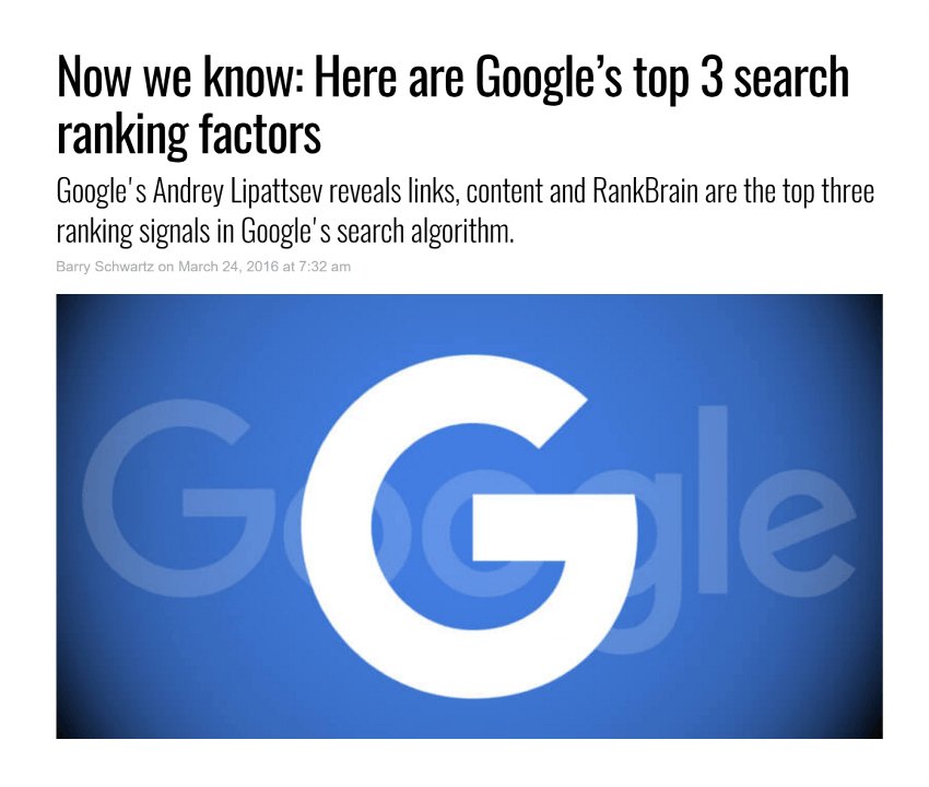google top three factors