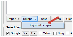 keyword scraper menu